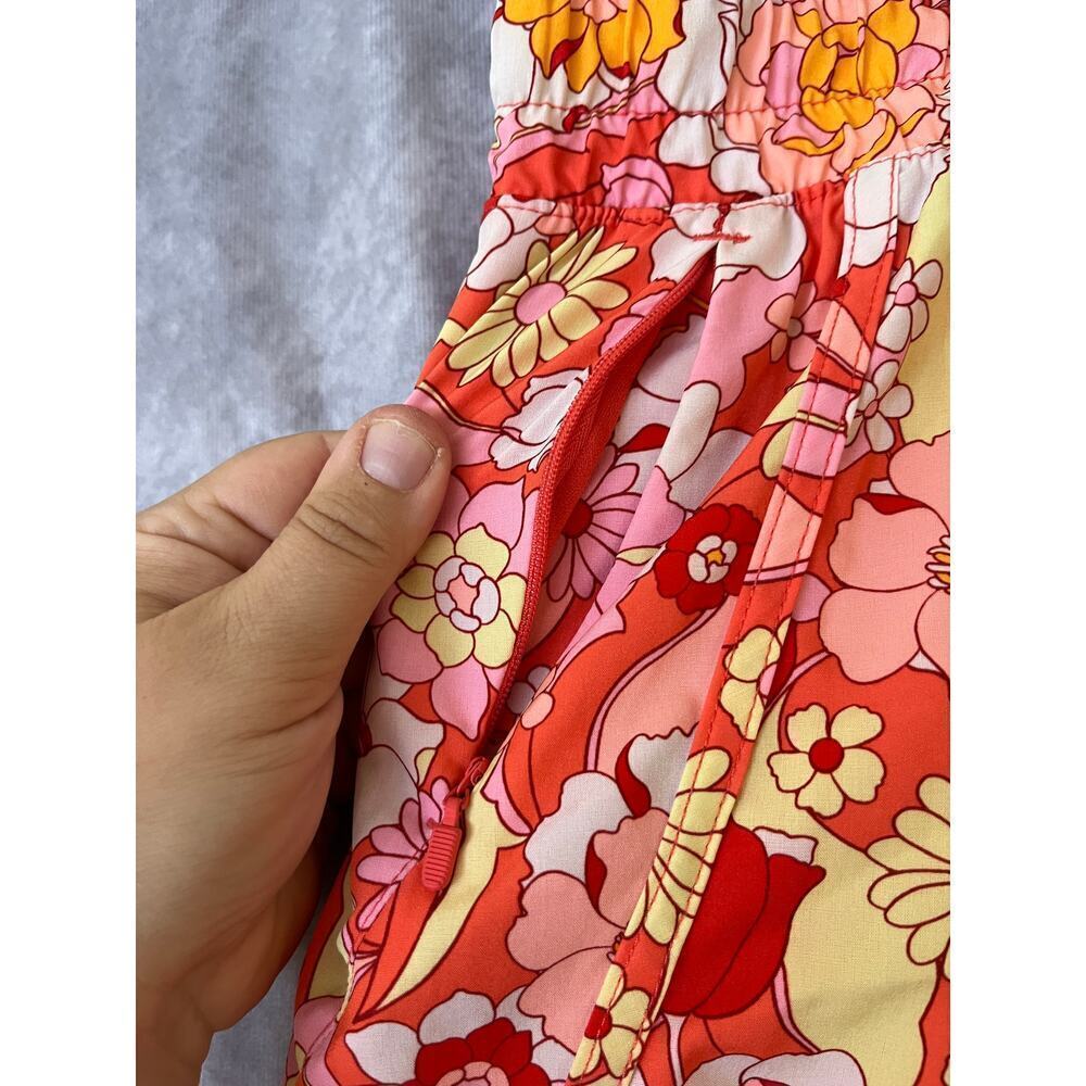 Avia Floral Groovy Bloom Orange Running Short XL Active 70s Walking Exercise - Picture 6 of 8